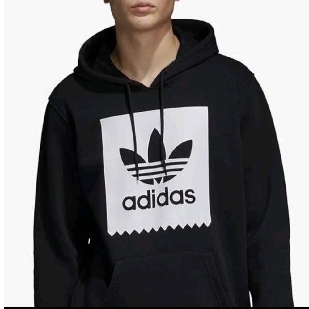 Adidas Skateboarding Hoodie Mens Medium Black Trefoil Logo Pullover Sweatshirt